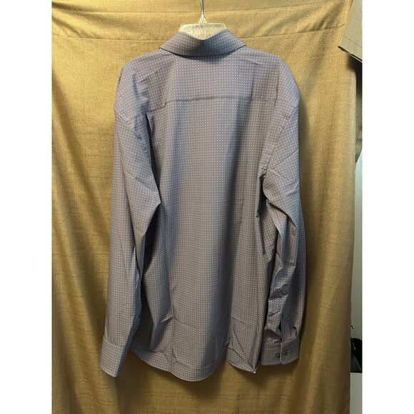 NWT Proper Sport Mens Long Sleeve Button Down Dress Shirt Size Large Grey Geo - Picture 6 of 8